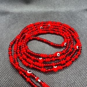 Red evil eye waistbeads